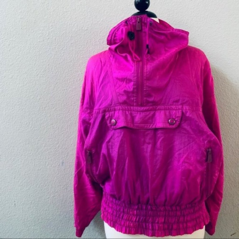 DOWNHILL RACER 80s vintage bright pink windbreaker jacket women’s M